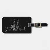 たった今結婚しましたX線スケルトンハネムーンカップル ラゲッジタグ (正面横)