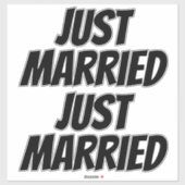 たった今結婚しましたXL車ステッカー(2) - BLACK シール (シート)