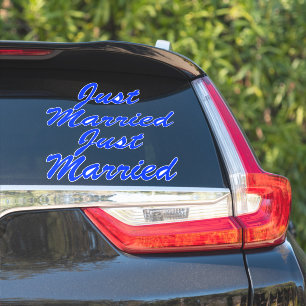 たった今結婚しましたXL車ステッカー(2) - BLUEBERRY BLUE シール