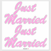 たった今結婚しましたXL車ステッカー(2) - CARNATION PINK シール (シート)