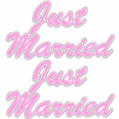 たった今結婚しましたXL車ステッカー(2) - CARNATION PINK シール (正面)