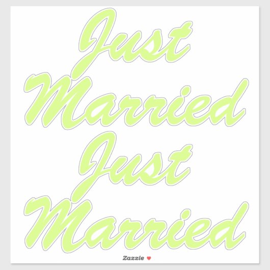 たった今結婚しましたXL車ステッカー(2) - HONEYDEW YELLOW シール (シート)