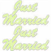 たった今結婚しましたXL車ステッカー(2) - HONEYDEW YELLOW シール (正面)