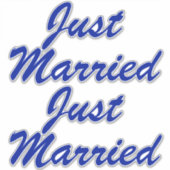 たった今結婚しましたXL車ステッカー(2) - MIDNIGHT BLUE シール (正面)