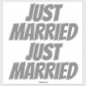 たった今結婚しましたXL車ステッカー(2) - STEEL GRAY シール (シート)