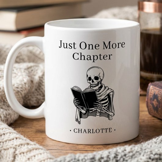 たった１章だけもう１章 Funny Reading Skeleton コーヒーマグカップ