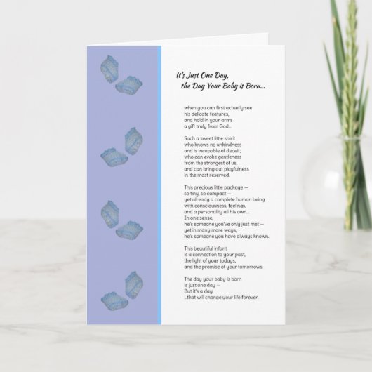 たった1日だ……新生児ボーイ カード (正面)