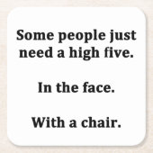 たった5人だけ要る人もいる スクエアペーパーコースター (正面)