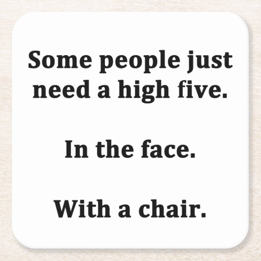 たった5人だけ要る人もいる スクエアペーパーコースター (正面)