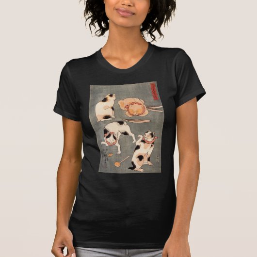 たとえ尽の内(上)、国芳 日本の猫(1)、国芳、浮世絵 Tシャツ (正面)