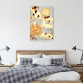 たとえ尽の内(下)、国芳日本の猫(3)、国芳、浮世絵 キャンバスプリント (インサイチュ (寝室))