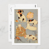 たとえ尽の内(下)、国芳日本の猫(3)、国芳、浮世絵 ポストカード (正面/裏面)