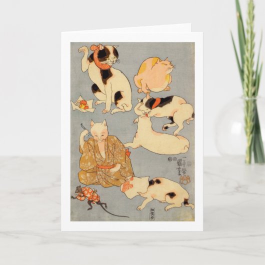 たとえ尽の内（下）, 国芳 Japanese Cats(3), Kuniyoshi, Ukiyo-e カード (正面)
