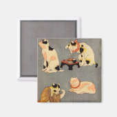 たとえ尽の内(中)、国芳 日本の猫(2)、国芳、浮世絵 マグネット (正面/裏面)