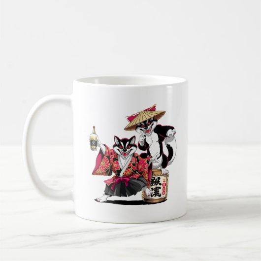 たぬきの酒宴 コーヒーマグカップ (左)