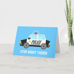 たのしい警察パトカー お誕生日おめでとう カード