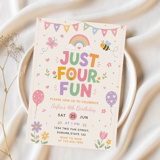 たのしい4人誕生日パーティー 招待状