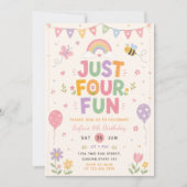 たのしい4人誕生日パーティー 招待状 (正面)