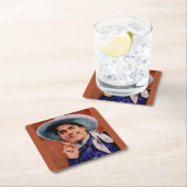 たばこのハンサムなカウボーイ スクエアペーパーコースター (インサイチュ)