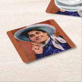 たばこのハンサムなカウボーイ スクエアペーパーコースター (アングル)
