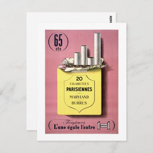たばこフランスのヴィンテージのポスター復元 ポストカード (正面/裏面)