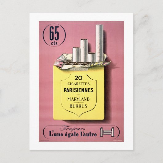 たばこフランスのヴィンテージのポスター復元 ポストカード (正面)