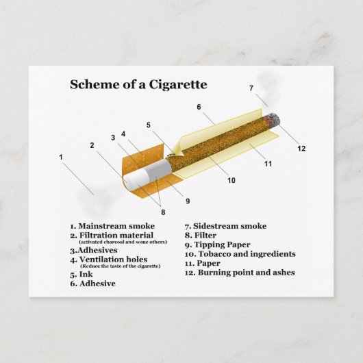 たばこ喫煙図 ポストカード (正面)