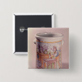 たばこ屋を描写するタバコのポット 缶バッジ (正面&裏面)