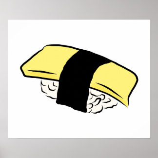 たまごすしエグロールすし日本のまき食べ物ラブ ポスター