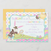 たまご探偵バニーからのイースターエッグハントのお誘い 招待状 (正面/裏面)