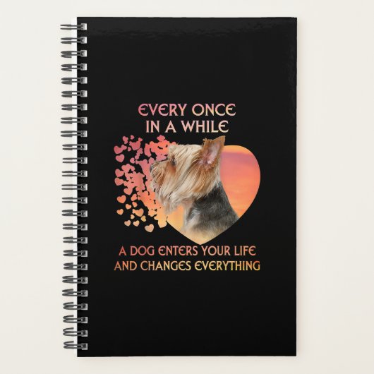 たまに犬がヨークシャーの恋人に入ってくる プランナー手帳 (正面)