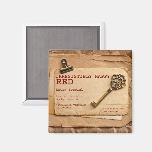 たまらなく幸せな赤ワインのマグネット! マグネット (正面/裏面)