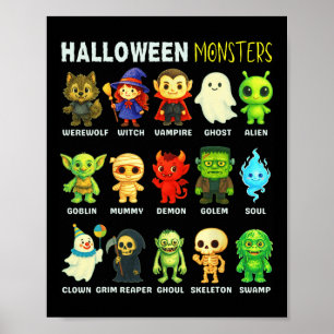 ためのハロウィンモンスター教育ポスターの種類 ポスター