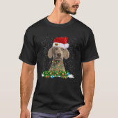 ためのワイマラークリスマス犬おもしろいの光クリスマスギフト Tシャツ (正面)