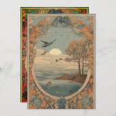 「ための新鮮で素晴らしいグリーティングカードデザイン シーズンカード (正面/裏面)