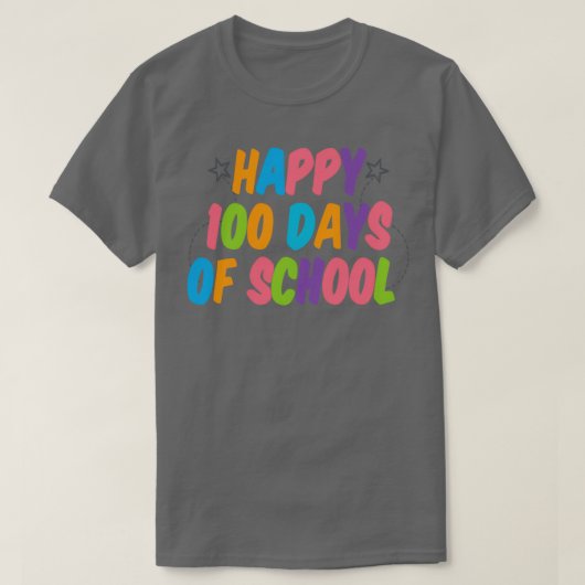 ための日として100の先生を子供へ幸せ Tシャツ (デザイン正面)