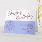 ための美しい紫と青のハッピーバースデーカード カード (黄色い花)