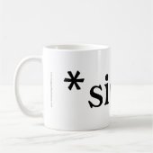 ため息: マグ(黒い文字) コーヒーマグカップ (左)