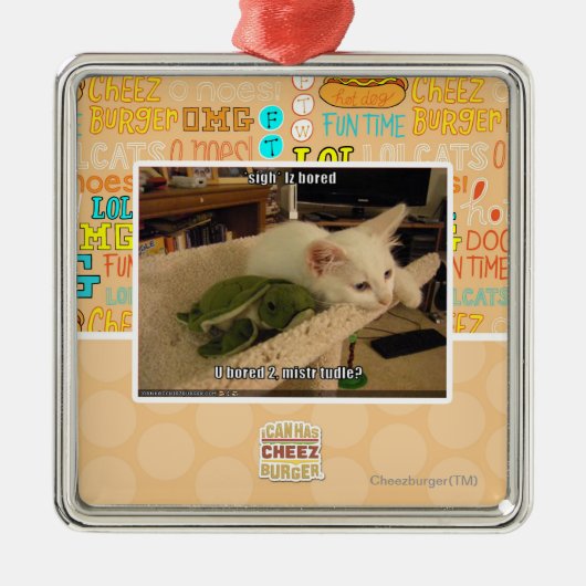 ため息。 Izは退屈しました メタルオーナメント (正面)