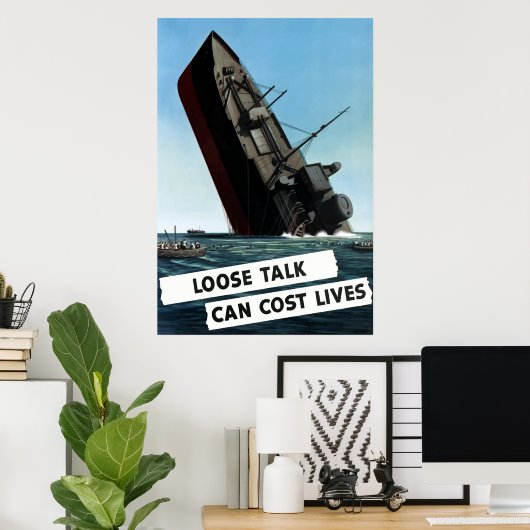 たゆまぬ話をすると命が落ちる ポスター (ホームオフィス)