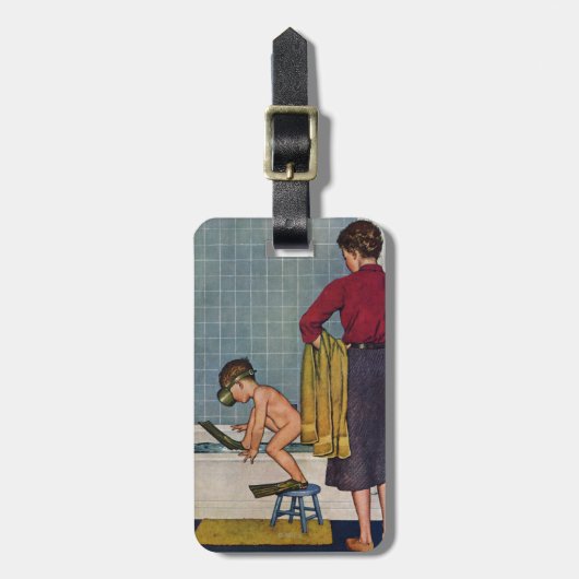 たらいのスキューバ ラゲッジタグ (正面縦)