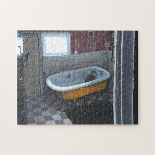 たらいのパズルの猫 ジグソーパズル (横)