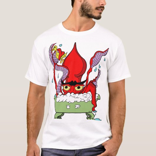 たらいの巨大なイカ Tシャツ (正面)