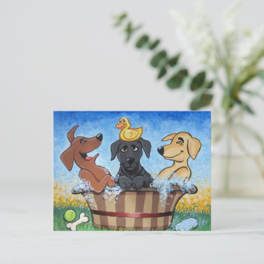 たらいの郵便はがきのダビングのダビング3の実験室を摩擦して下さい ポストカード (スタンド正面)