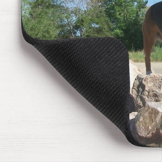 たる製造人を特色にするビーグル犬の石のマウスパッド マウスパッド (コーナー)