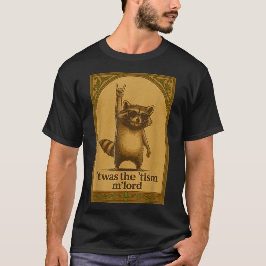 たわしのズムスお坊ちゃんアライグマ言うMemeアライグマL Tシャツ (正面)