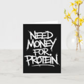 たんぱくおもしろい質トレーニングジョークジムWeigのためのお金が必要 カード (黄色い花)