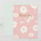 たんぽぽの綿毛 ピンクの感謝を伝えるカード サンキューカード (正面/裏面)