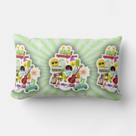 だからおもしろいレトロコラージュも ランバークッション