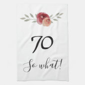だからおもしろい水の色フローラ70誕生日 キッチンタオル (縦)